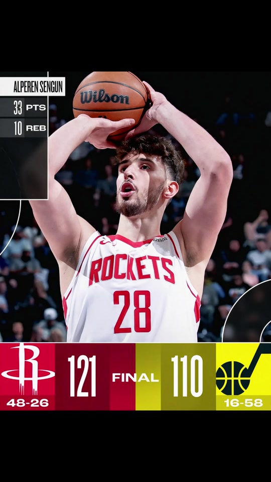 火箭大胜爵士，取得三连胜